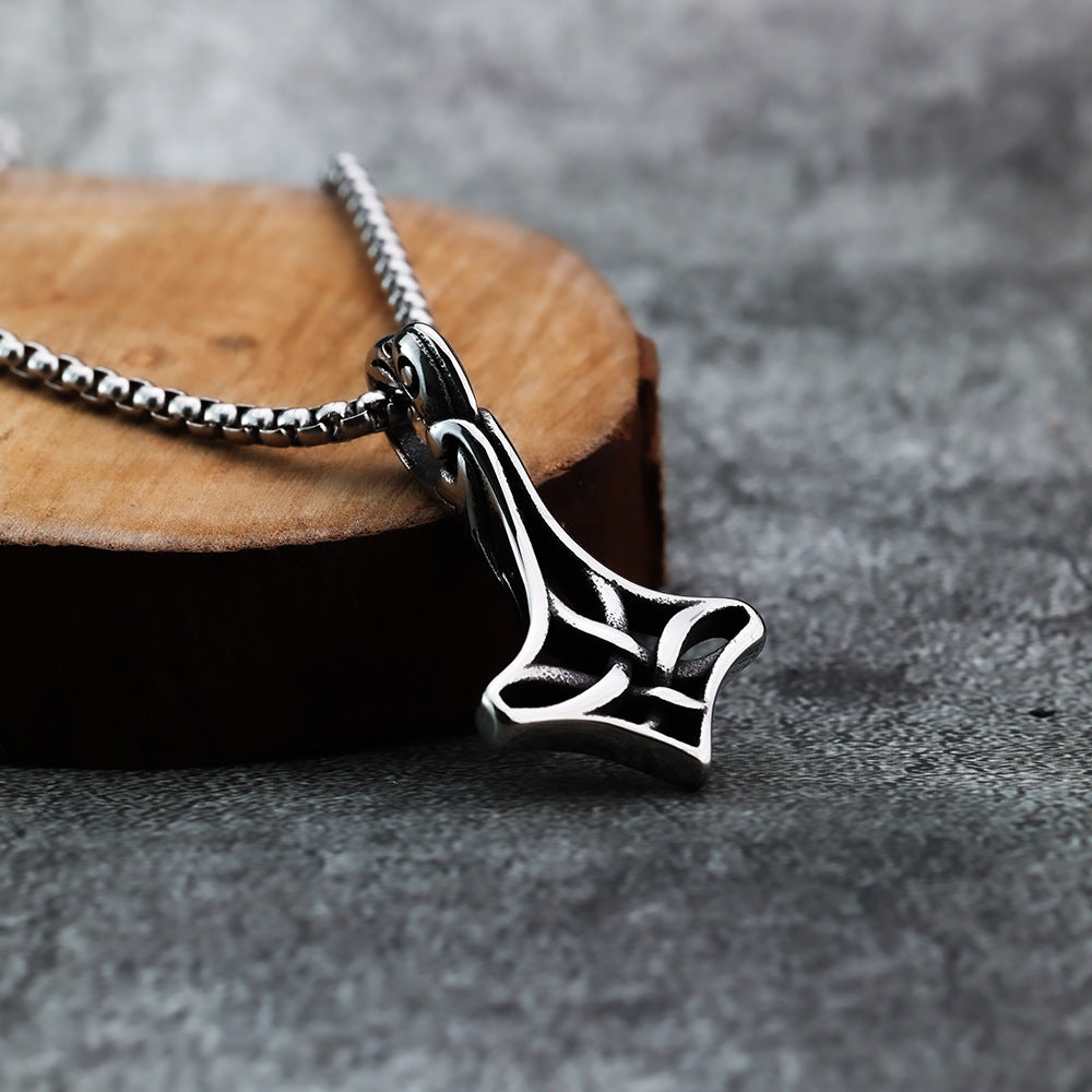 Planderful Viking Pendant Necklace For Men Hollow Titanium