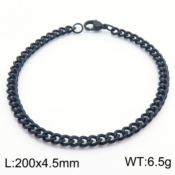Stylish Stainless Steel Side Chain Bracelet for Men - Trendy Titanium Hip-Hop Accessory