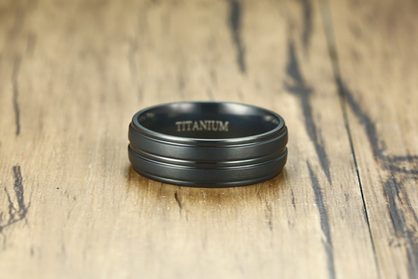 Brushed Titanium Ring for Men Korean Version Trendy Jewelry