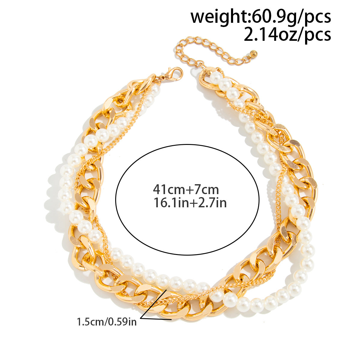 Pearl & Irregular Chain Layered Necklace