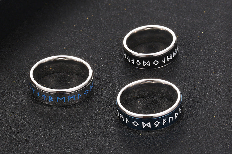 Rotatable Three-Color Titanium Steel Men's Ring - Japan & South Korea Inspired Temperament Design