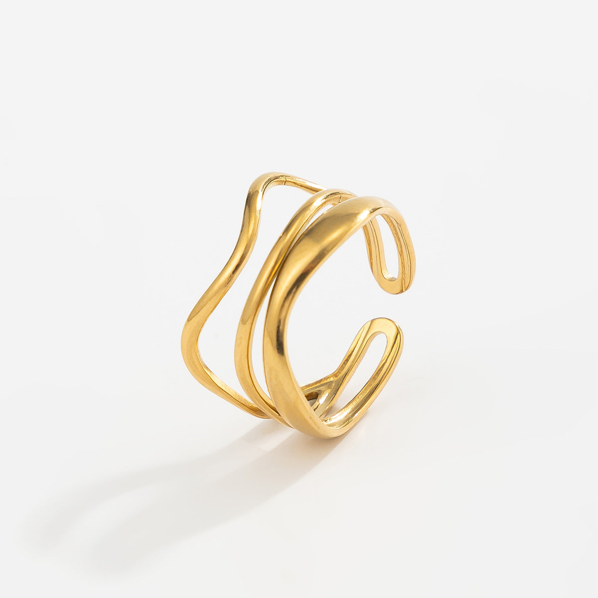 Planderful Stainless Steel Butterfly Ring For Women Vienna Verve Vacation Style Hollow Geometric Opening Jewelry