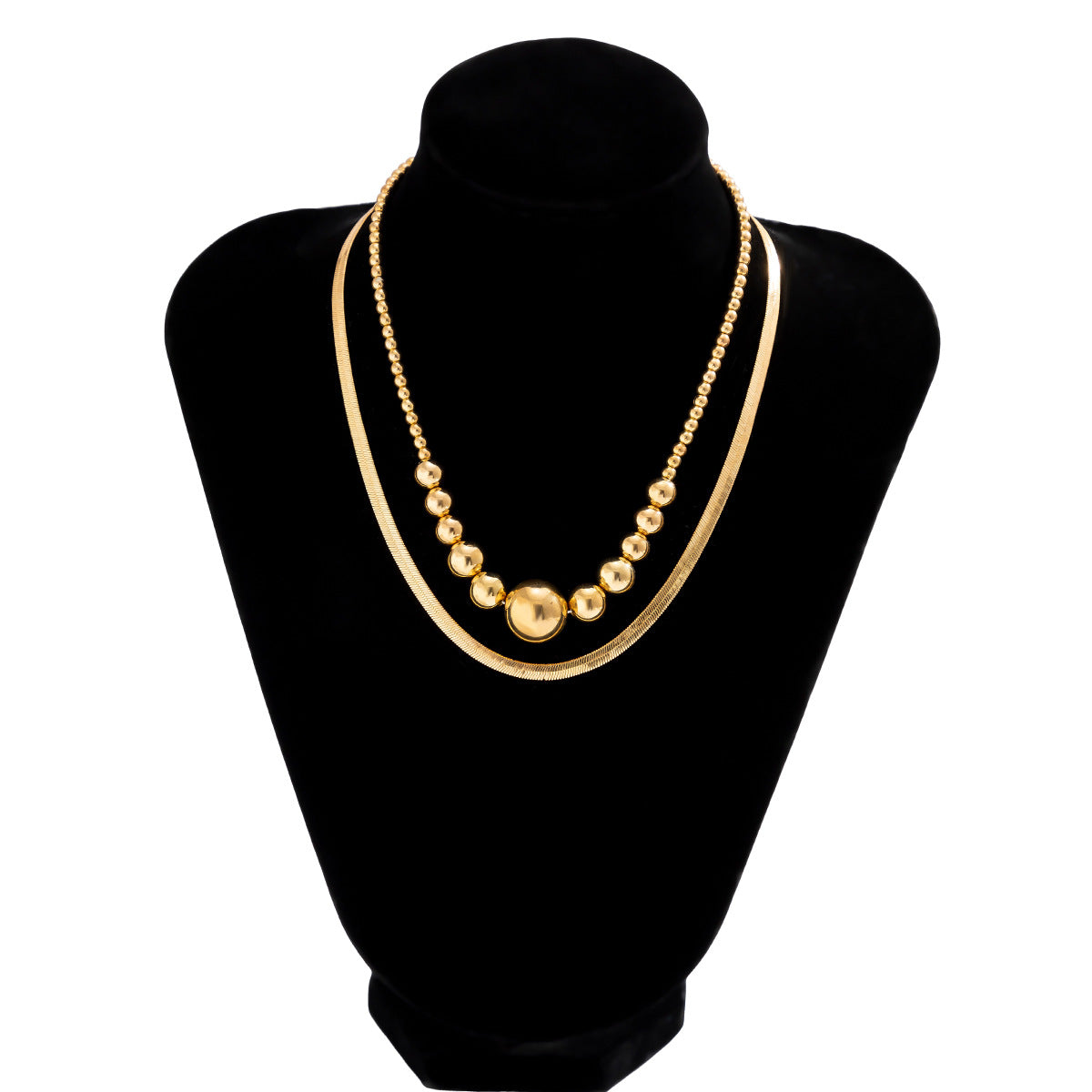 Planderful Snake Chain Necklace Vienna Verve Double Layer For Women Versatile Statement Jewelry