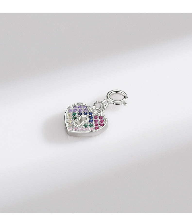 Sweet and Cute Heart-shaped Zircon Pendant in Pure Sterling Silver