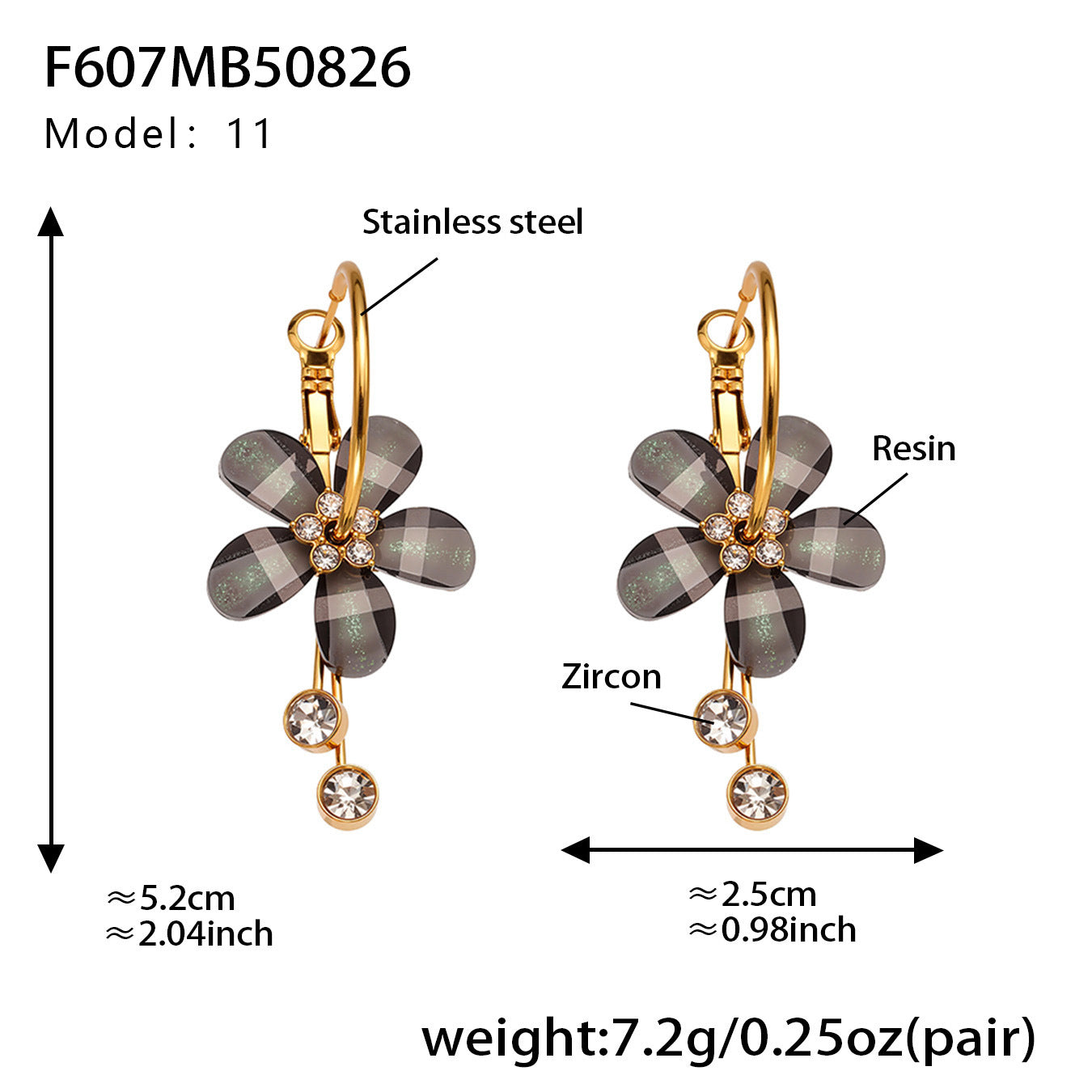 Planderful Camellia Zircon Tassel Earrings Women Stainless