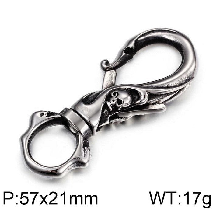 Stylish Stainless Steel Skull Keychain Pendant for Men - European and American Fashion