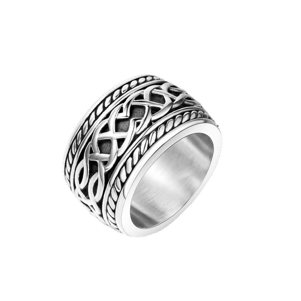 Planderful Titanium Steel Ring For Men Celtic Dragon Pattern Durable Everyday Genie Statement