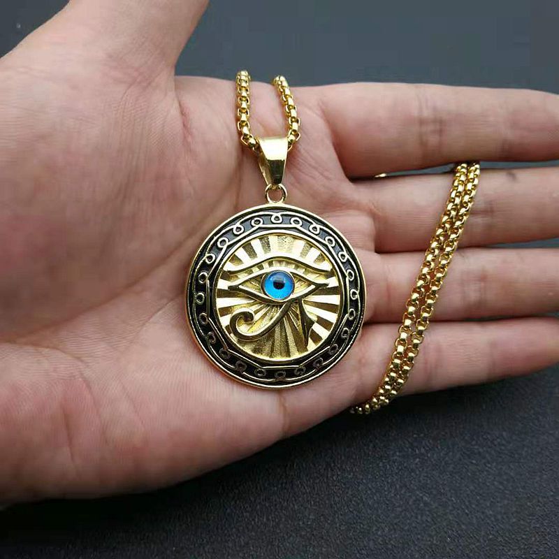Steel Necklace – Elegant Eye of Horus Pendant