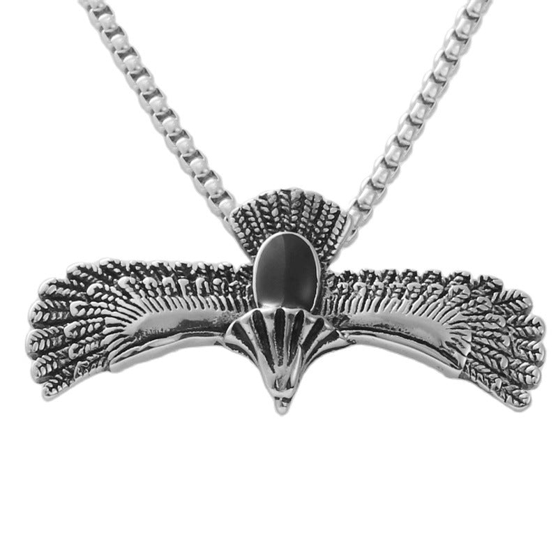 Personalized Retro Eagle Pendant Necklace for Men in Titanium Steel - Trendy Animal Design