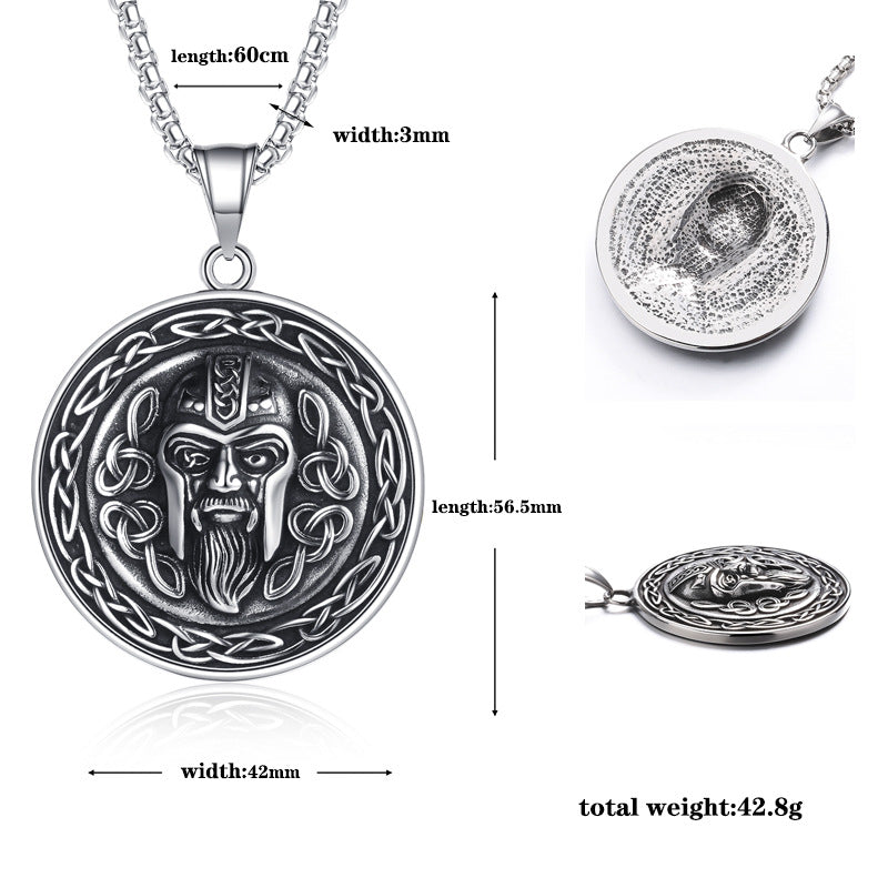 Stainless Steel Necklace – Vintage Viking Pendant For Men