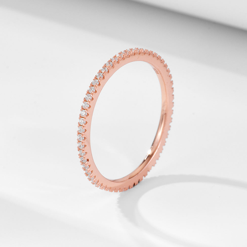 Zircon Eternity Silver Ring