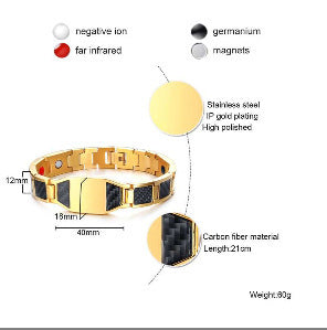 Carbon Fiber Black Stainless Steel Bracelet for Men