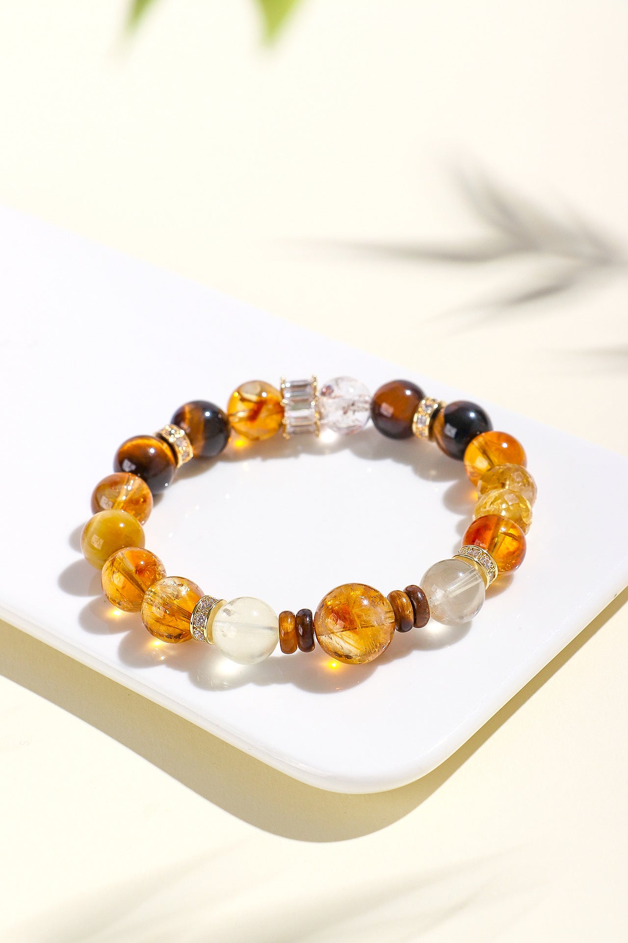 Planderful Fortune's Favor Bracelet – Natural Tiger's Eye and Citrine Gemstones
