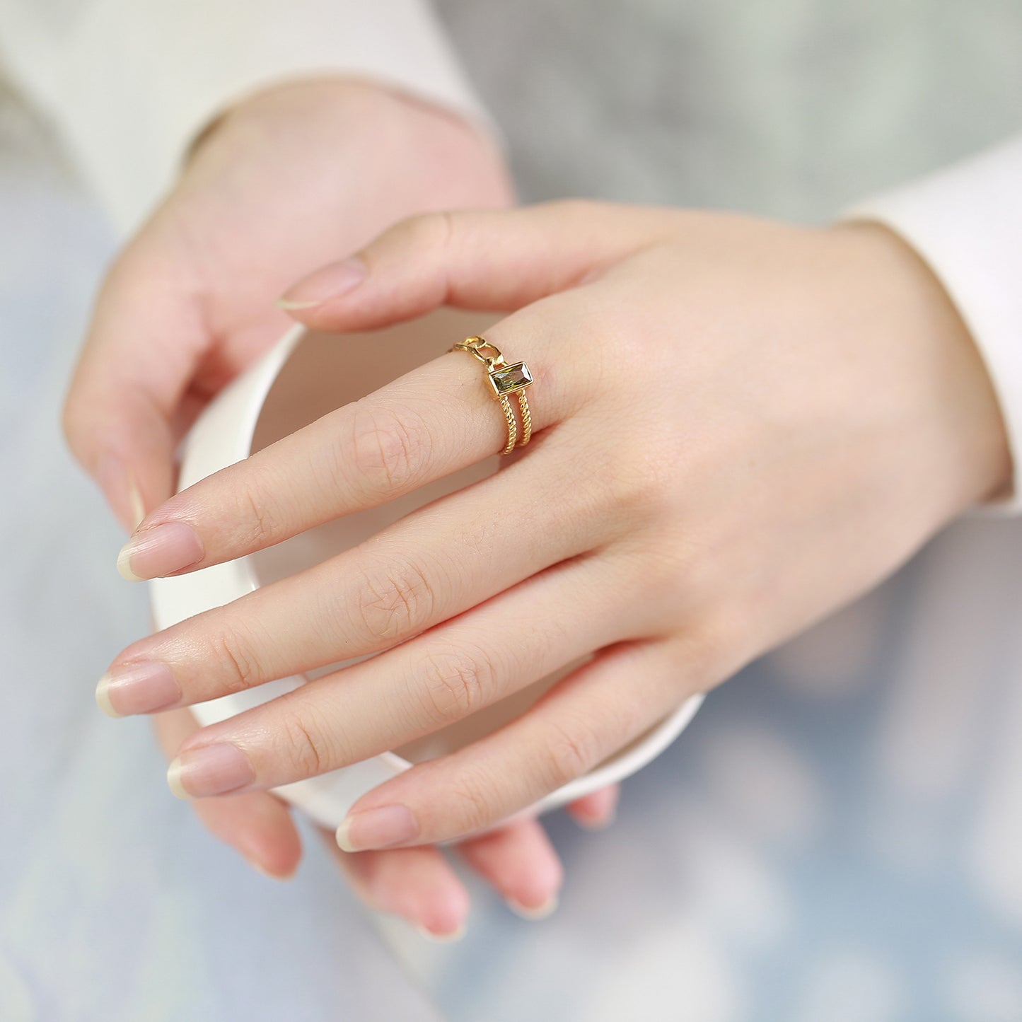 Cross-Border Jewelry Stainless Steel Zircon Open Ring