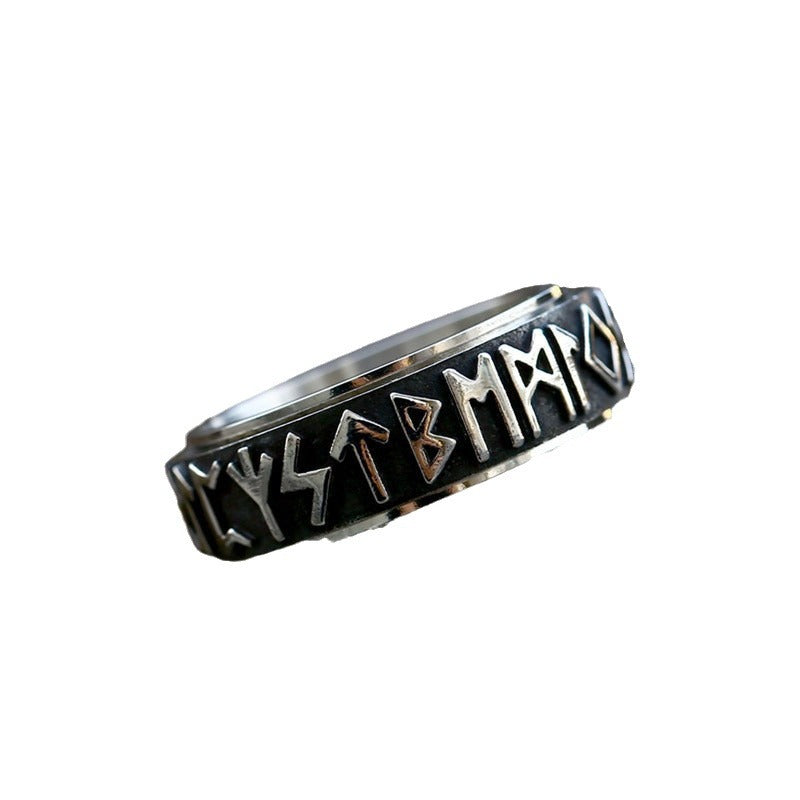 Titanium Steel Nordic Viking Rotating Ring for Men and Women - Simple and Stylish Jewelry from Japan and South Korea
