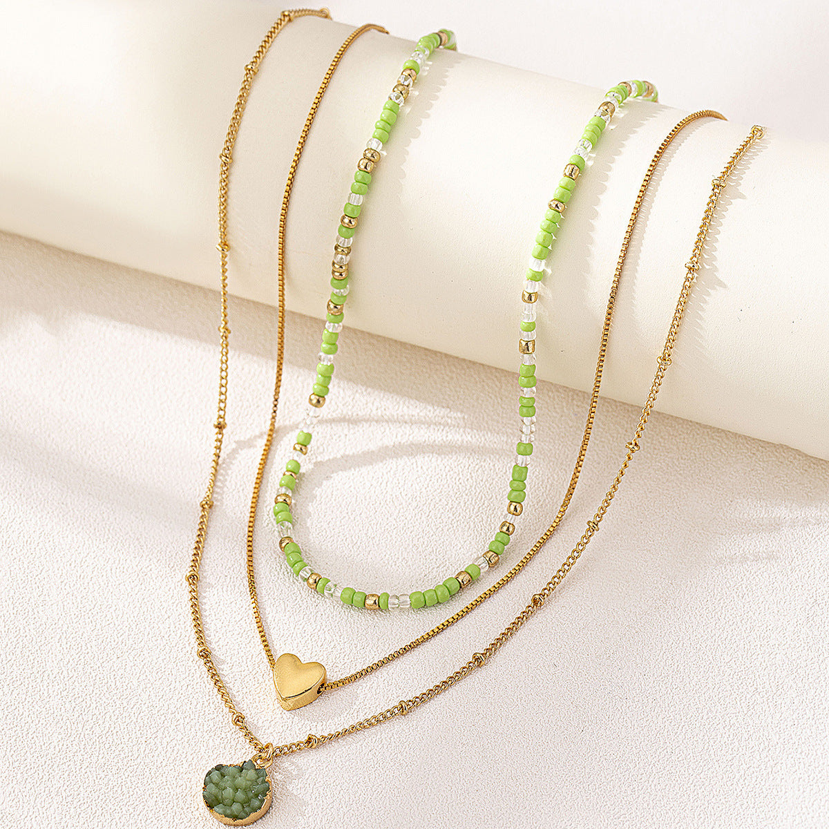 Planderful Vienna Verve Necklace Set – Fashionable Stacked Dopamine Colored Design