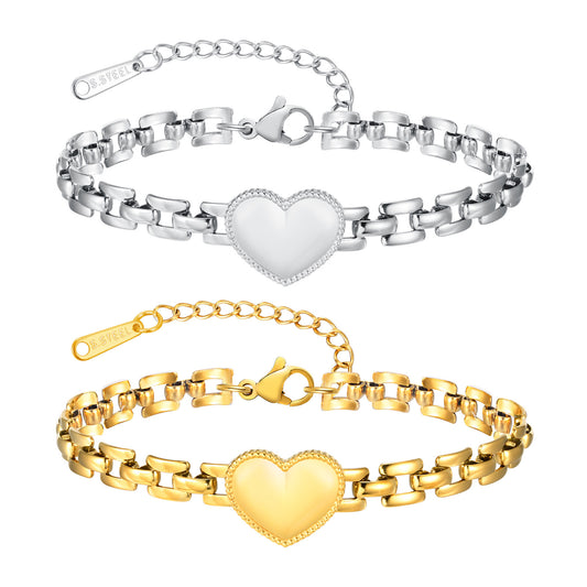 Heart Stainless Steel Bracelet for Women