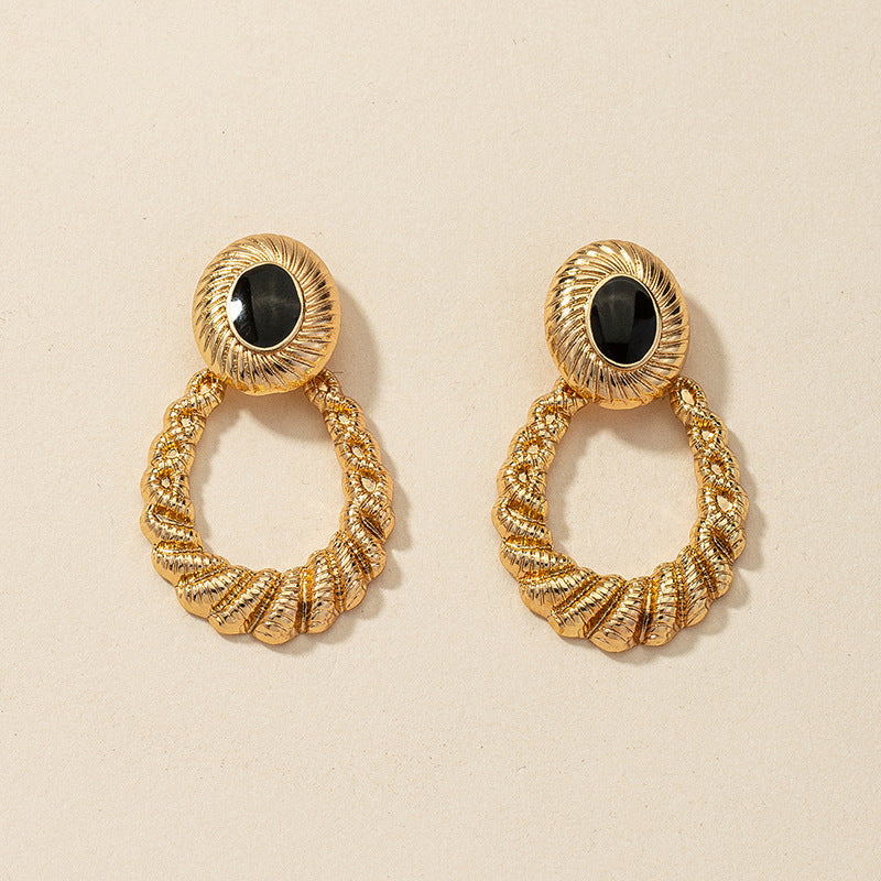 Retro Metal Water Droplet Earrings - Vienna Verve Collection