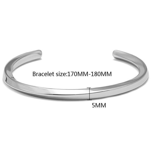 Planderful Jewelry Titanium Steel Mens Bracelet Minimalist Mobius Inspired Design With Customizable Lettering