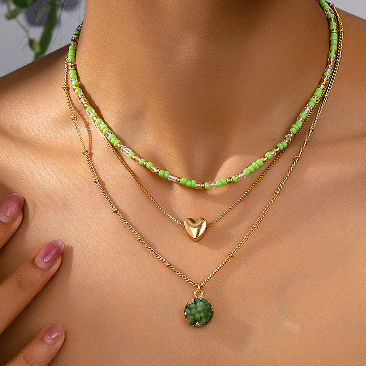 Planderful Vienna Verve Necklace Set – Fashionable Stacked Dopamine Colored Design