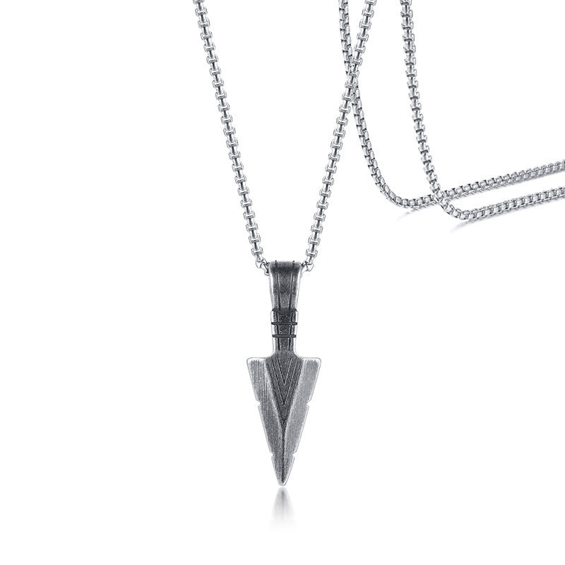 Spearhead Pendant Hip-Hop Wind Titanium Steel Necklace Men's Titanium Steel Pendant