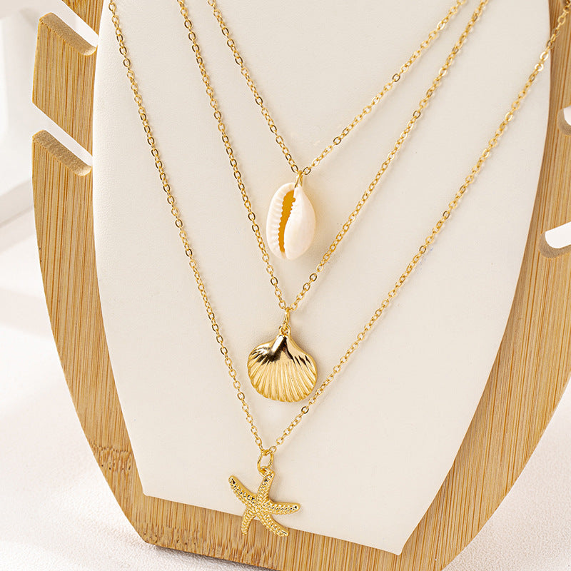 Planderful Vienna Verve Necklace Set – Stylish Metal Starfish Design