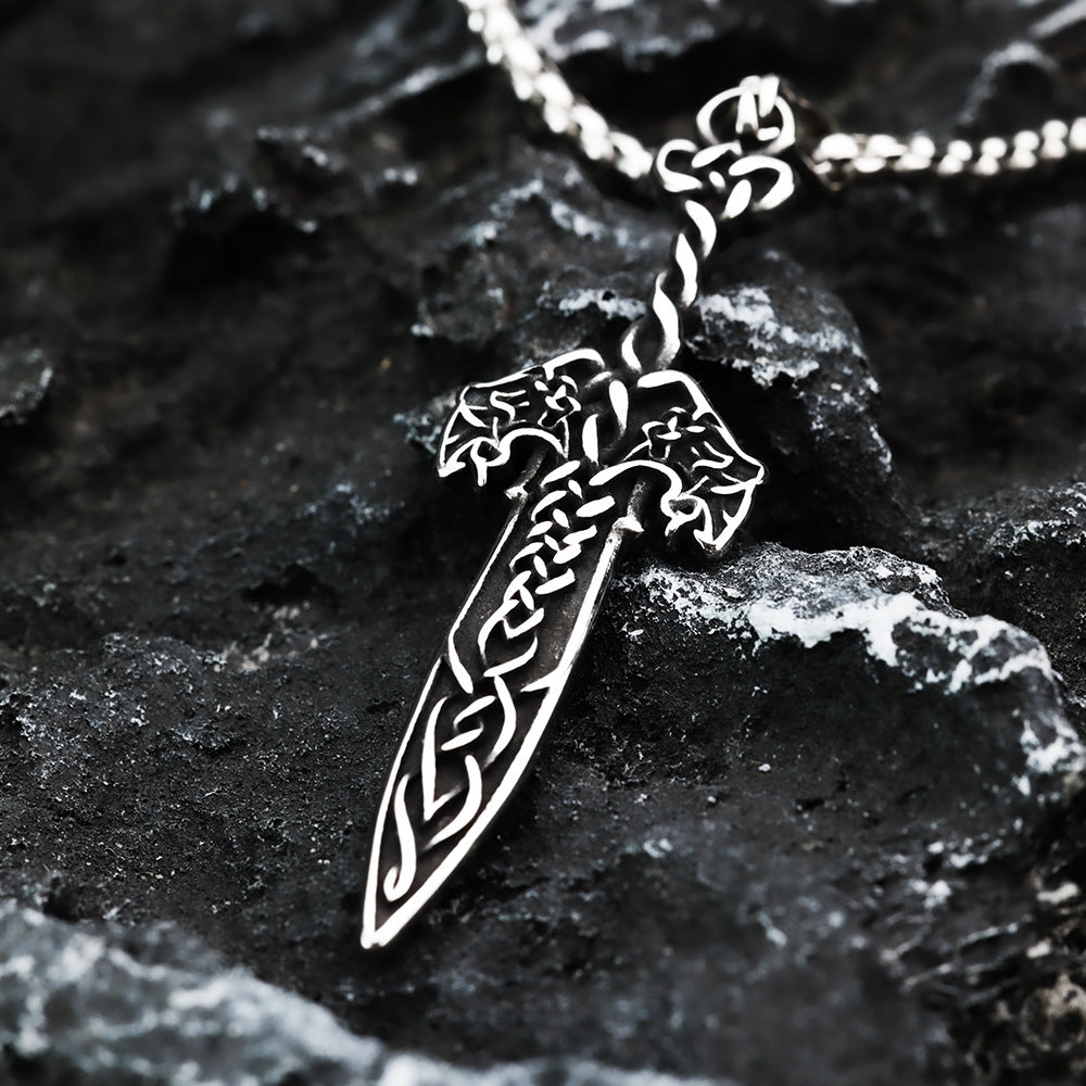 European And American Retro Men's Pendant Longsword Necklace