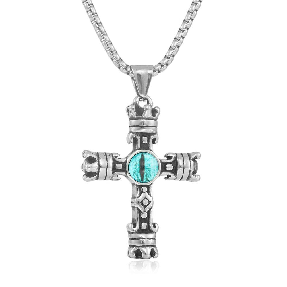 European And American Stainless Steel Cross Eye Pendant