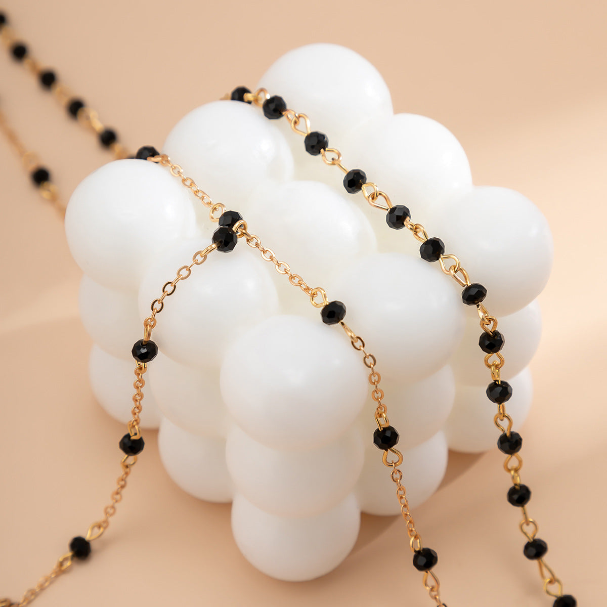 Crystal-Style Double-Layer Tassel Necklace