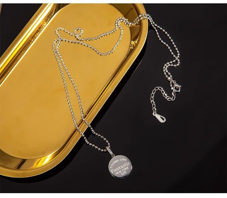 Planderful Jewelry Everyday Genie Couple Necklace With Letter Pendant In Steel Chain