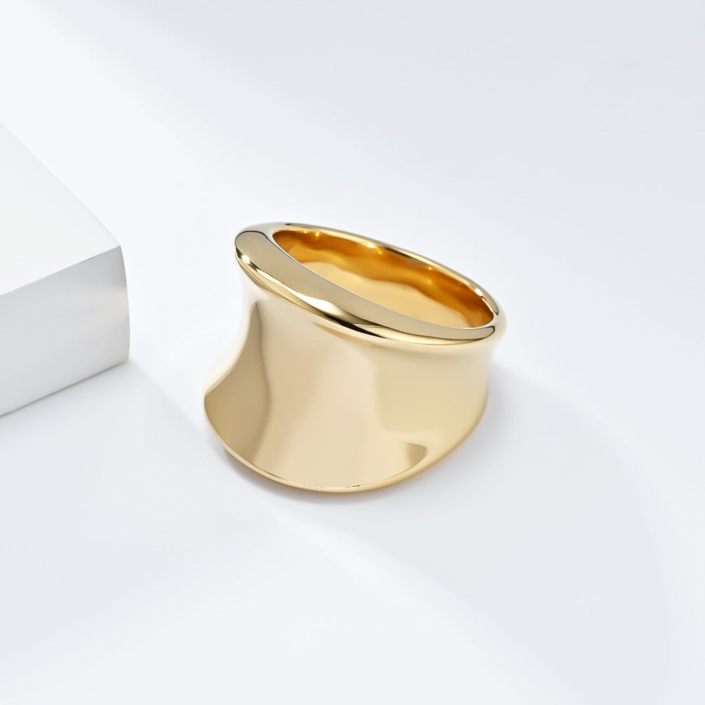 European And American Street Photography Style K Gold Ring