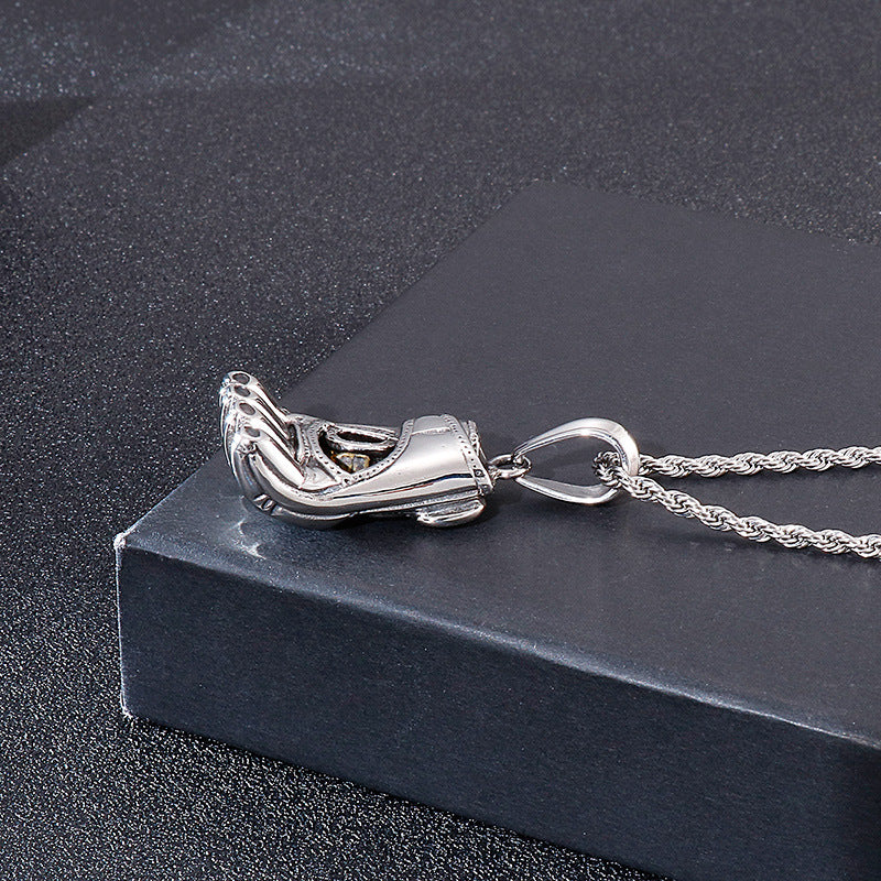 Karen's Punk-Inspired Men's Titanium Steel Pendant and Fashion Gloves Collection