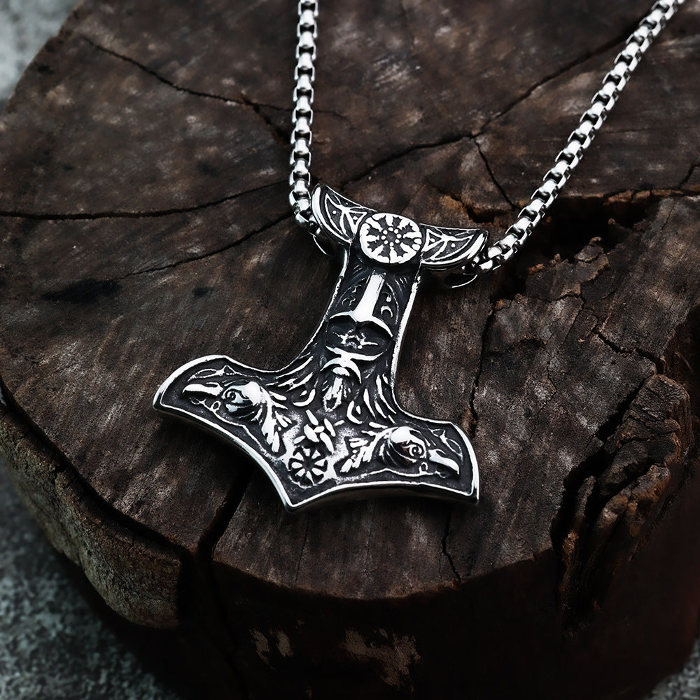 Cross-Border New Nordic Viking Pendant Odin Hammer Fashionable Retro Men's Pendant