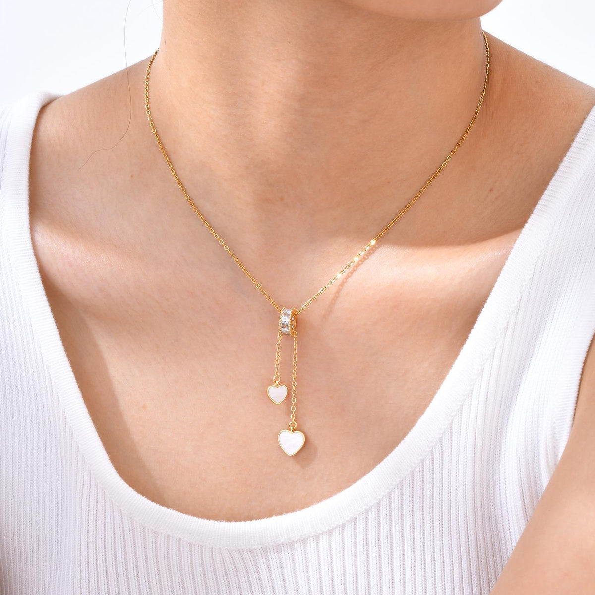 Japan & South Korea Wind Titanium Steel Necklace Women's Zircon