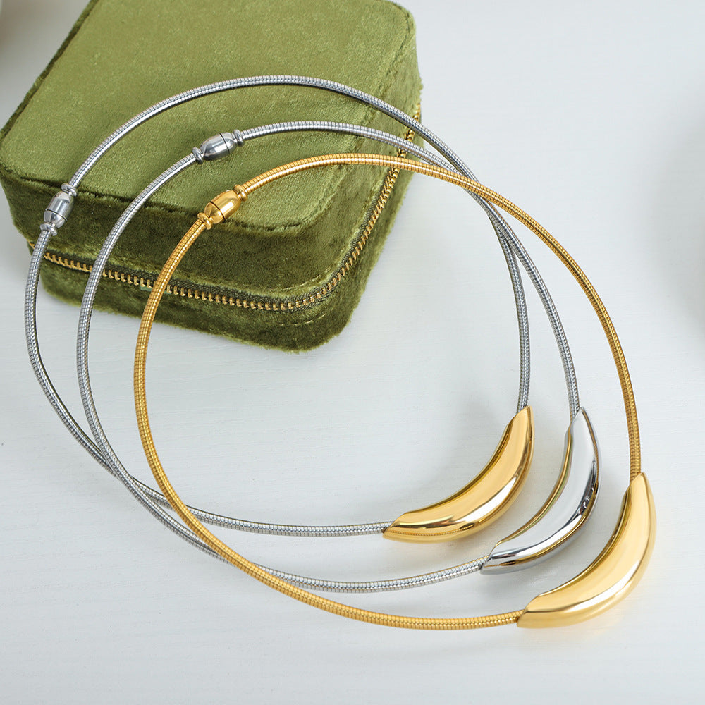 Golden Aura Titanium Steel Necklace