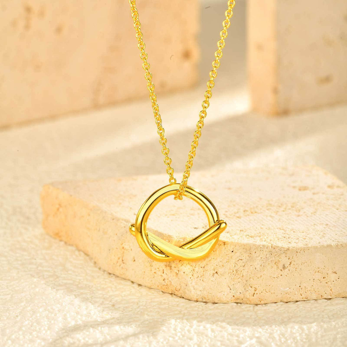 Geometric Braided Minimalist Copper Pendant