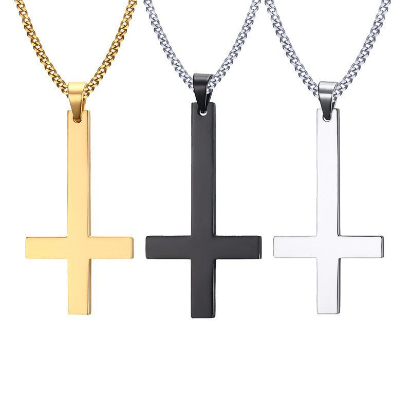 Stainless Steel Jewelry Wholesale 55MM Upside Down Cross