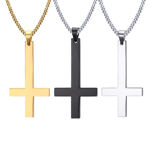 Stainless Steel Jewelry Wholesale 55MM Upside Down Cross