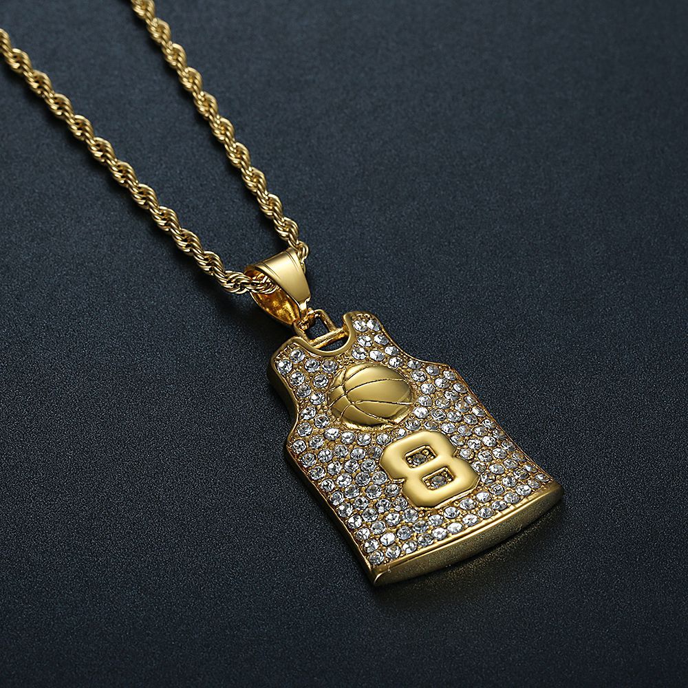Steel Necklace – Statement Basketball Jersey Pendant For Men And Women Ideal Gift