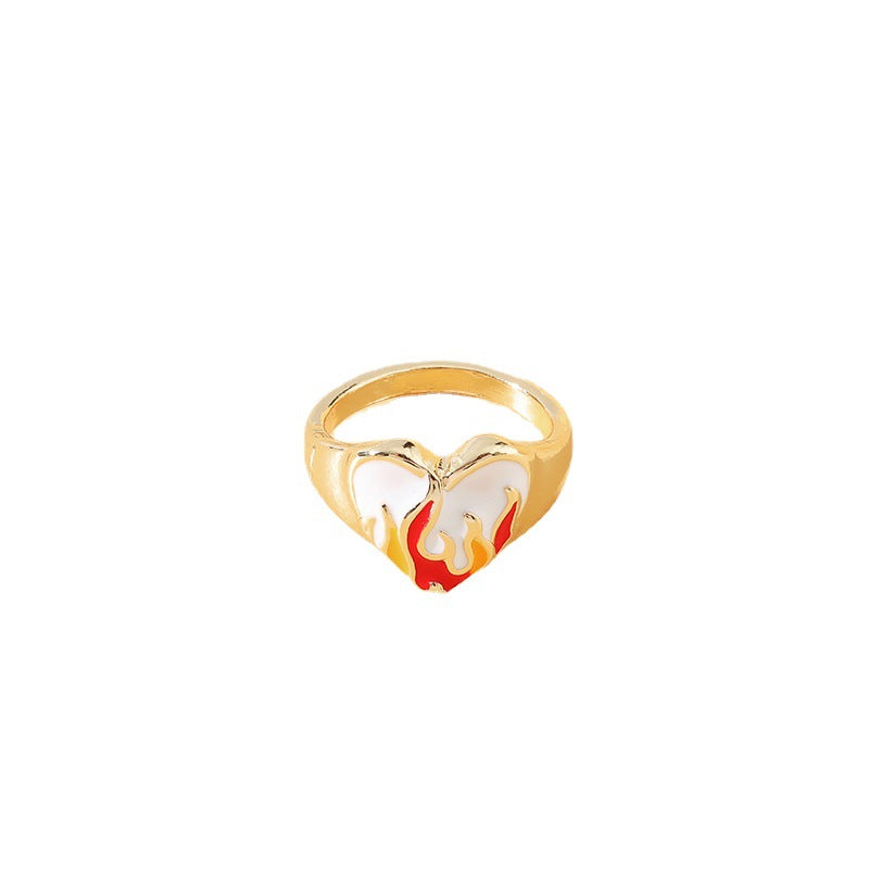 Vienna Verve Ring: European and American Minimalist Drop Glaze Fire Love Design - Retro Chic Statement Piece