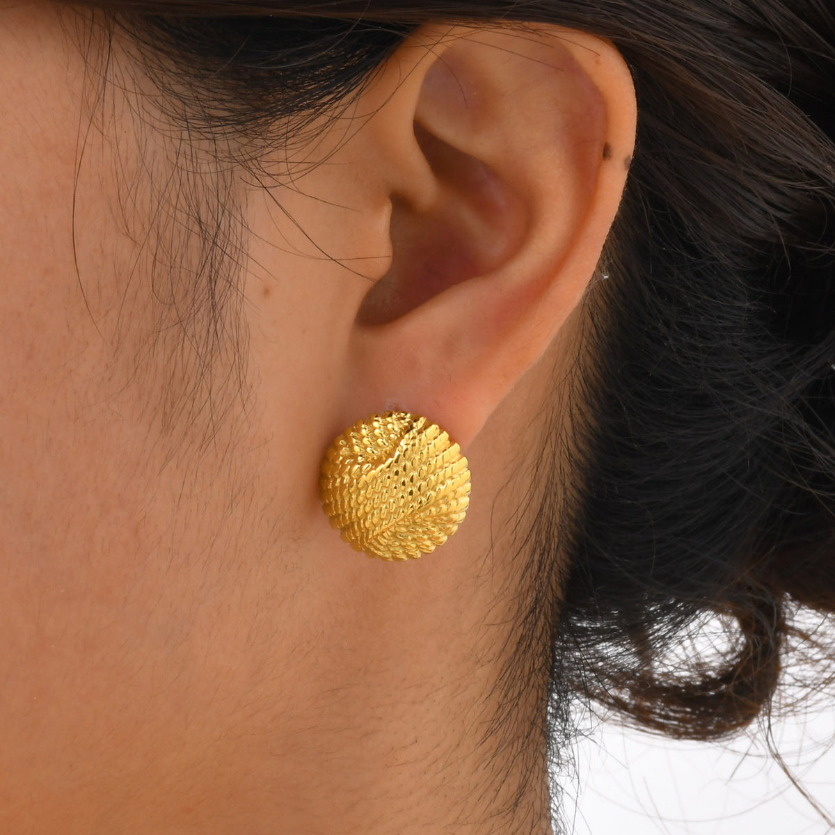 Modern Gold-Tone Stainless Steel Earrings
