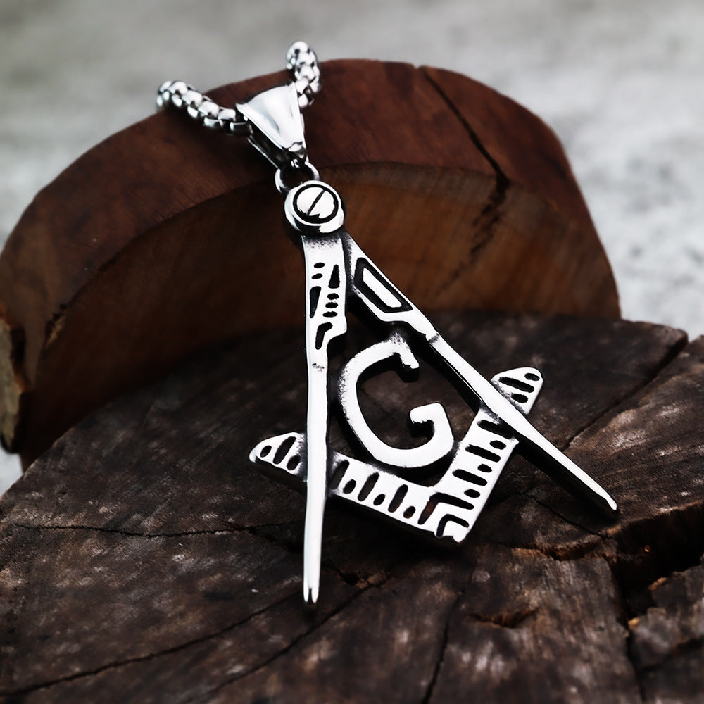 Cross-Border New Pendant with Simple Personality AG Freemason Fashion Pendant for Men