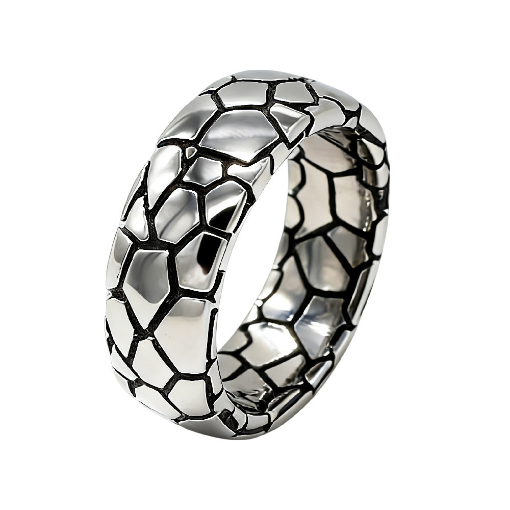 Planderful Titanium Steel Ring Leopard Print Unisex Statement Jewelry For Men And Women Bold Retro Design Sizes 7 To 12
