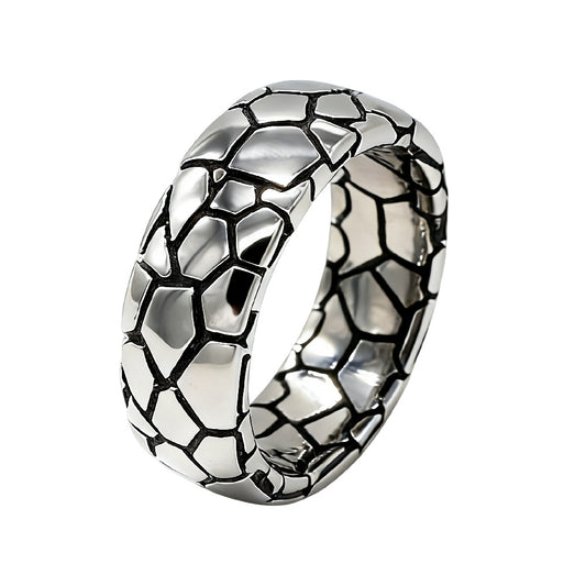 Planderful Titanium Steel Ring Leopard Print Unisex Statement Jewelry For Men And Women Bold Retro Design Sizes 7 To 12