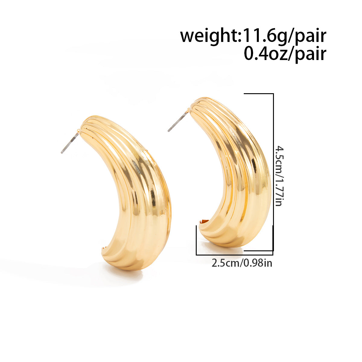 Planderful Vienna Verve Geometric Statement Earrings for Women Irregular Pleated Metal Jewelry