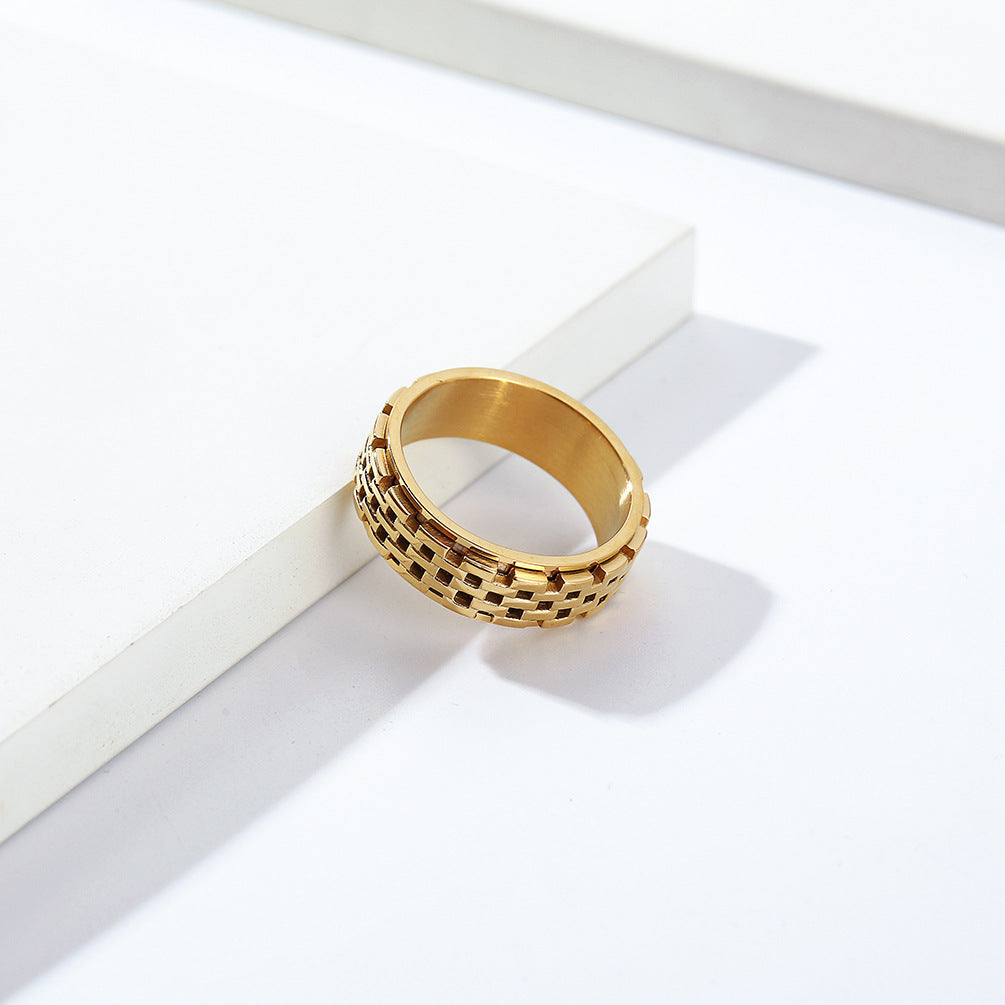 Planderful Rotating Steel Ring For Hip Hop Street Style Enthusiasts Trendsetting Everyday Genie Collection
