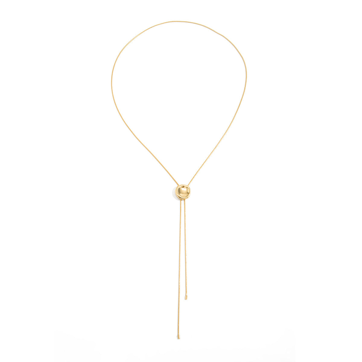 Adjustable Round Y-Shaped Snake Chain Necklace