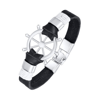 Cross-Border E-Commerce Jewelry Alloy Rudder Rope Bracelet