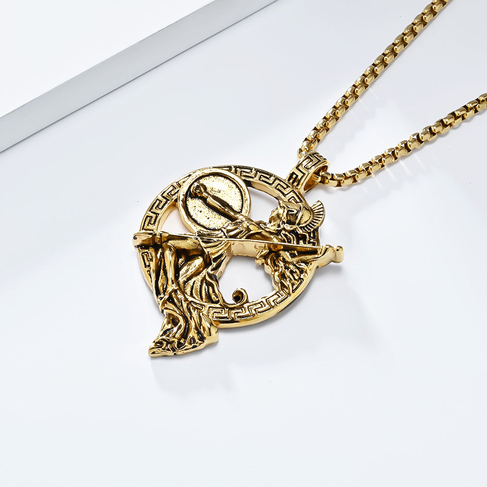 Planderful Greek Mythical Warrior Muse Durable Titanium Steel Necklace For Women Bold Minerva Pendant