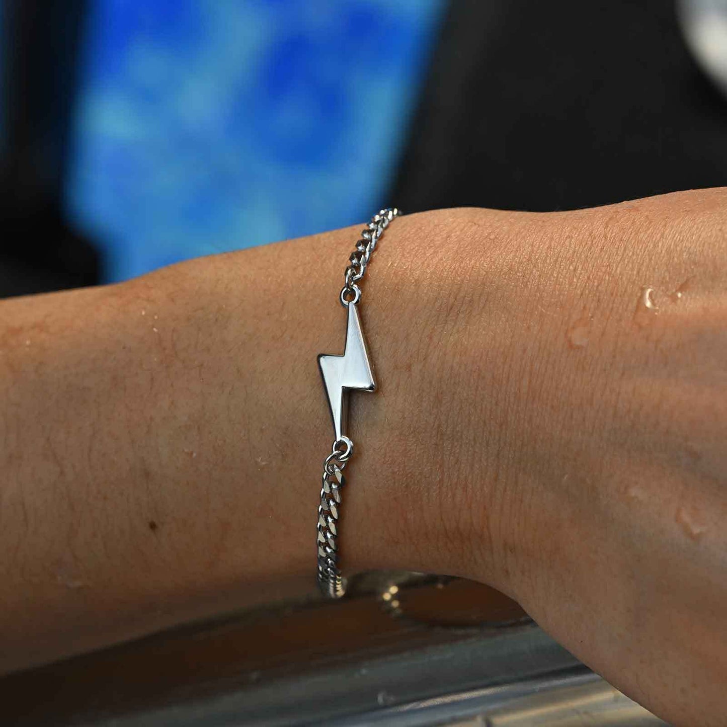 Planderful Stainless Steel Lightning Bracelet For Men Custom